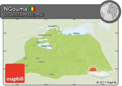 Physical Map of NGouma, lighten