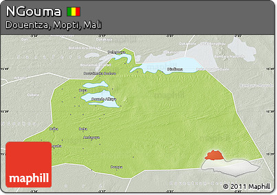 Physical Map of NGouma, lighten, semi-desaturated