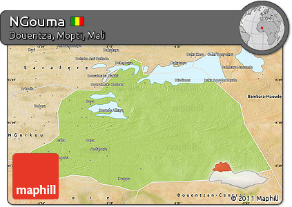 Physical Map of NGouma, satellite outside
