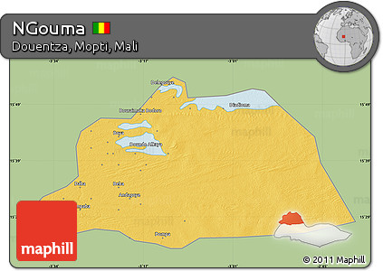 Savanna Style Map of NGouma, single color outside