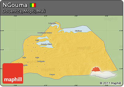 Savanna Style Map of NGouma, single color outside