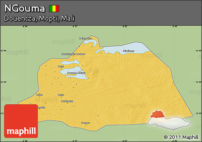 Savanna Style Map of NGouma, single color outside