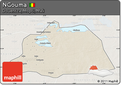 Shaded Relief Map of NGouma, lighten