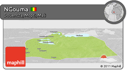 Physical Panoramic Map of NGouma, lighten, desaturated