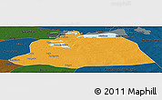 Political Panoramic Map of NGouma, darken