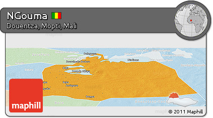 Political Panoramic Map of NGouma, lighten