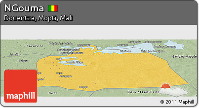 Savanna Style Panoramic Map of NGouma