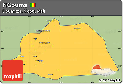 Savanna Style Simple Map of NGouma, cropped outside