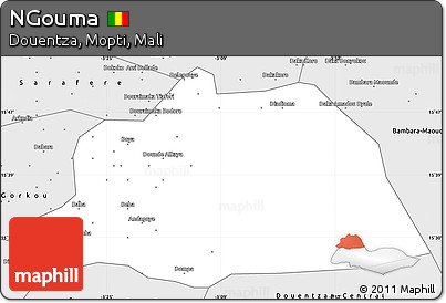 Silver Style Simple Map of NGouma