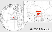 Blank Location Map of Mopti, within the entire country