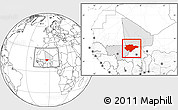 Blank Location Map of Mopti, highlighted country, within the entire country