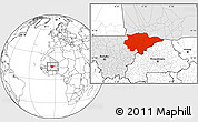 Blank Location Map of Mopti, highlighted country