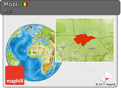 Physical Location Map of Mopti