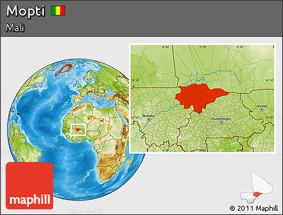 Physical Location Map of Mopti