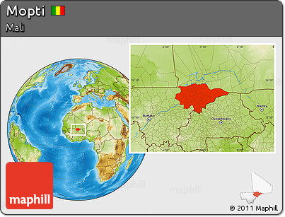 Physical Location Map of Mopti