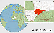 Savanna Style Location Map of Mopti, highlighted country