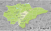 Physical Map of Mopti, desaturated