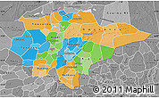 Political Map of Mopti, desaturated