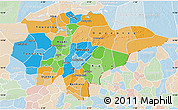 Political Map of Mopti, lighten