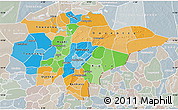 Political Map of Mopti, lighten, semi-desaturated