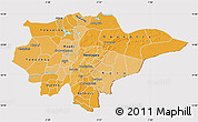 Political Shades Map of Mopti, cropped outside