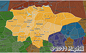 Political Shades Map of Mopti, darken