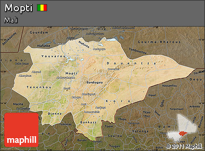 Satellite Map of Mopti, darken