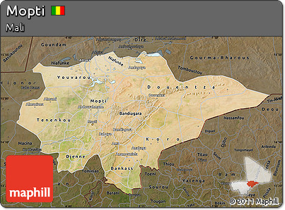 Satellite Map of Mopti, darken