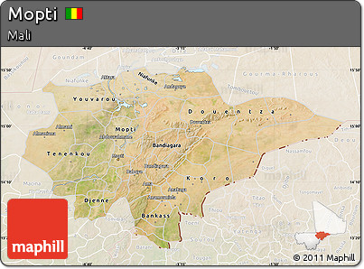 Satellite Map of Mopti, lighten
