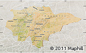 Satellite Map of Mopti, lighten, semi-desaturated