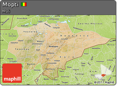 Satellite Map of Mopti, physical outside