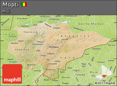 Satellite Map of Mopti, physical outside