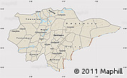 Shaded Relief Map of Mopti, cropped outside