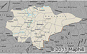 Shaded Relief Map of Mopti, darken, desaturated
