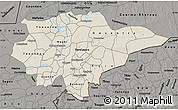 Shaded Relief Map of Mopti, darken, semi-desaturated