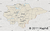 Shaded Relief Map of Mopti, lighten, semi-desaturated