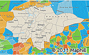 Shaded Relief Map of Mopti, political outside