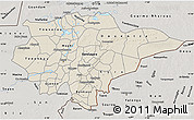 Shaded Relief Map of Mopti, semi-desaturated