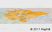 Political Shades Panoramic Map of Mopti, lighten, semi-desaturated