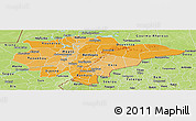 Political Shades Panoramic Map of Mopti, physical outside