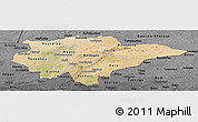 Satellite Panoramic Map of Mopti, darken, desaturated