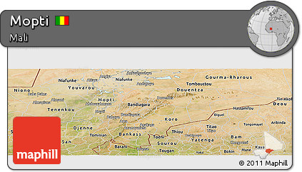Satellite Panoramic Map of Mopti