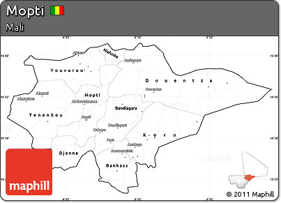 Blank Simple Map of Mopti, cropped outside