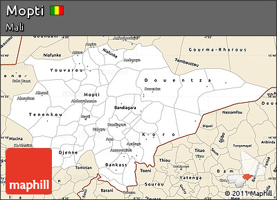 Classic Style Simple Map of Mopti