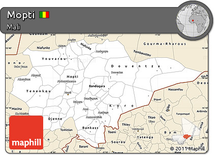 Classic Style Simple Map of Mopti