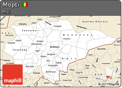 Classic Style Simple Map of Mopti