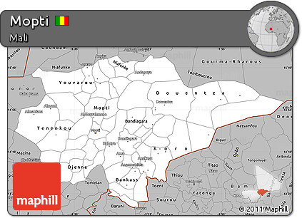 Gray Simple Map of Mopti