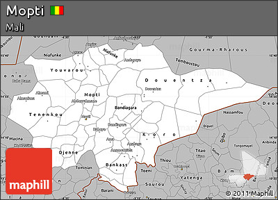 Gray Simple Map of Mopti