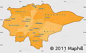 Political Shades Simple Map of Mopti, cropped outside