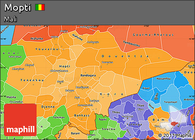 Political Shades Simple Map of Mopti